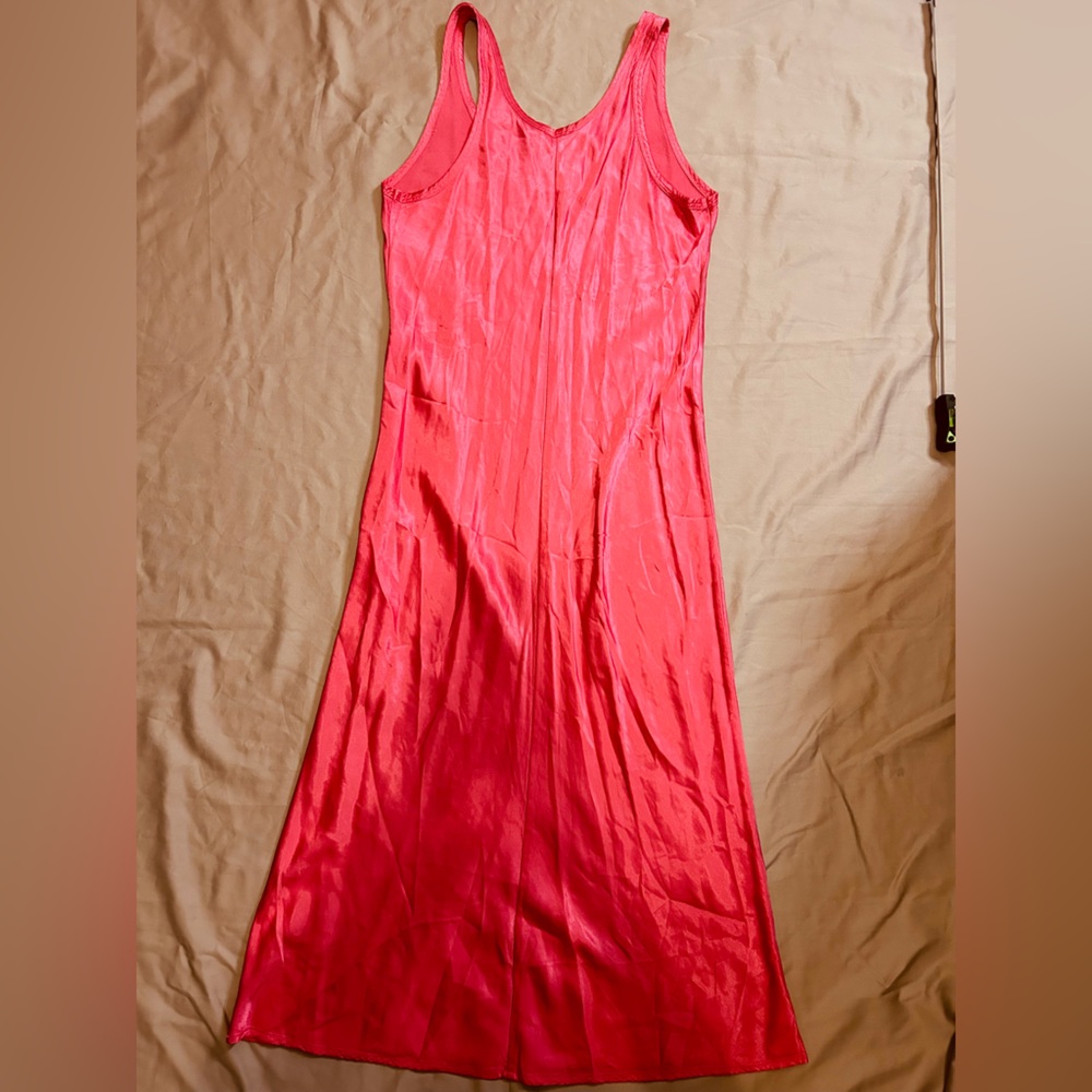 Nation LTD tank midi satin dress in pink color Size Medium - Picture 12 of 16